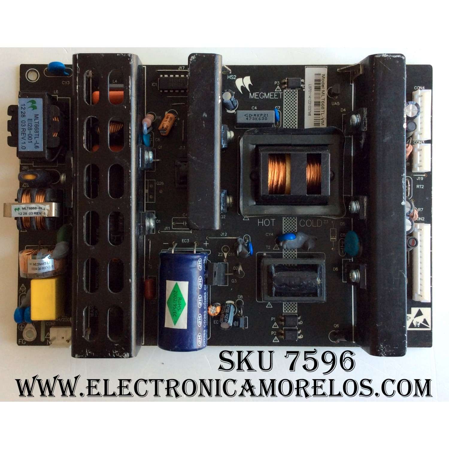 FUENTE DE PODER / RCA MLT668TL-VM / MLT668TL / RE46MK2005 / PARTE SUSTITUTA MLT668TL-G / MODELOS ELDFT404 / 37LA45RQ / 40LA45RQ / 42LB45RQ / X405BV-FHD / X425BV-FHD / LC-40G81 / VR-4090 TW-65411-A040G / PLCD4692A
